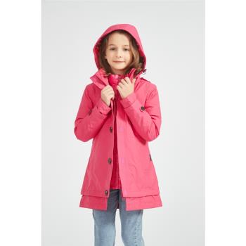 【JORDON 橋登】女童防水防風GORE-TEX外套+羽絨兩件式長大衣