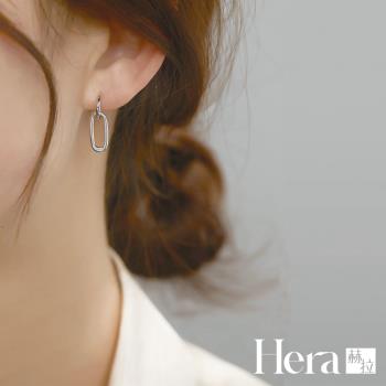 【Hera 赫拉】精鍍銀個性雙環橢圓耳環 H111120701