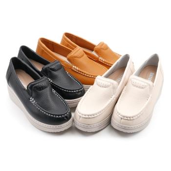 【cher美鞋】MIT手工縫線厚底柔軟舒適休閒鞋  黑色/米色/黃色 36-40碼 11712926700-18