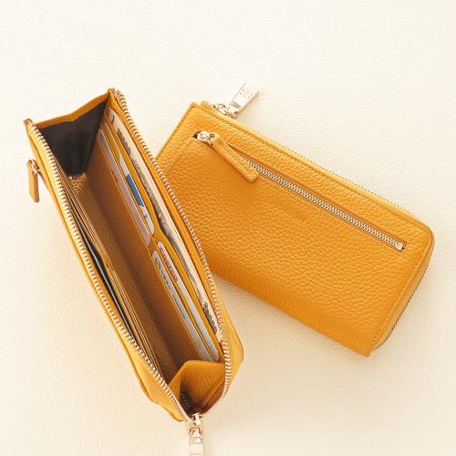 CHENSON真皮 超薄第三代 8卡L型長夾 外側附獨立零錢袋 (W22437)