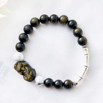 【咕咕好運GoodGoodLuck】韻•化煞白松石男款手鍊│《含開光》貔貅招財運│聚財、舒緩壓力(#避邪#擋煞)