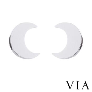 【VIA】星空系列 月亮造型白鋼耳釘 造型耳釘 鋼色 