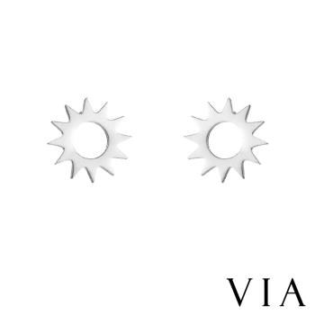 【VIA】星空系列 小太陽造型白鋼耳釘 造型耳釘 鋼色