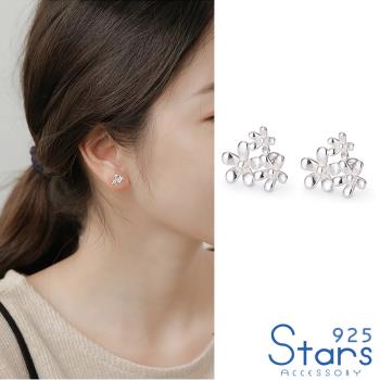 【925 STARS】999千足銀三朵小花造型球針耳釘 造型耳釘