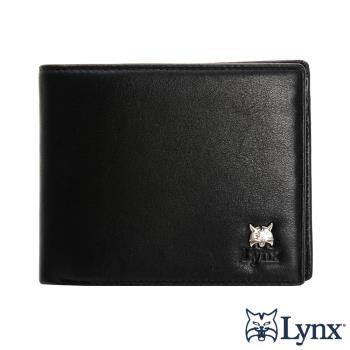 Lynx - 美國山貓進口牛皮9卡拉鍊短夾 - 黑色