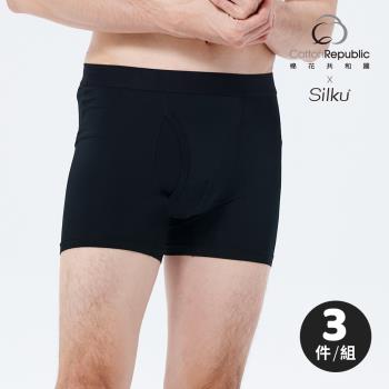 【棉花共和國】Silku涼感男平面平口褲-3件組