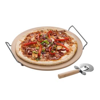 《Premier》披薩刀+石陶披薩烤盤(33cm)