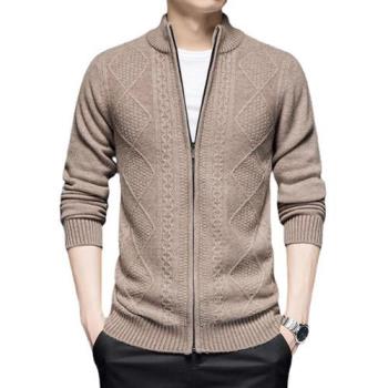 【米蘭精品】羊毛衫針織外套-加厚寬鬆立領夾克男外套4色74dp8