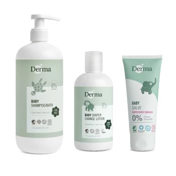 【Derma】寶寶屁屁水嫩呵護組(沐浴露500ml+萬用膏100ml+乾洗防護乳250ml)