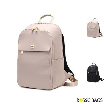 【Rosse Bags】商務休閒電腦大容量雙肩後背包(現+預  大款粉色 / 小款粉色 / 大款黑色 / 小款黑色)