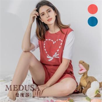 現貨【MEDUSA 曼度莎】可愛愛心運動風棉上衣 - 2色（M-XL）｜女上衣 短袖上衣 運動上衣