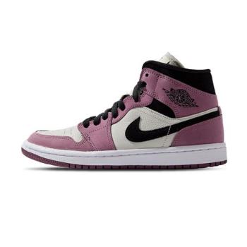 Nike Air Jordan 1 Mid SE 女 白紫 經典 高筒 運動 休閒鞋 DC7267-500