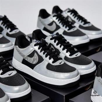 Nike Air Force 1Silver Snake男 銀黑 反光 蛇紋 休閒鞋 DJ6033-001