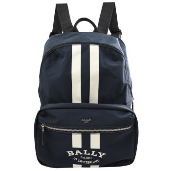 BALLY 6300007 FIXIE 品牌條紋三用折疊多功能後背包.深藍