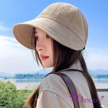 【Decoy】日系文青 純色四季薄款遮陽鴨舌帽 2色可選