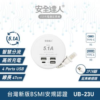 安全達人 5.1A TYPE-C USB延長線 USB延長線 UB-23U