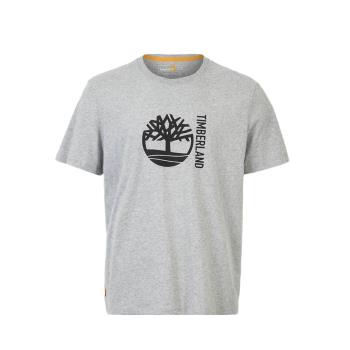 Timberland 男款中灰色Logo印花有機棉短袖T恤A69VD052
