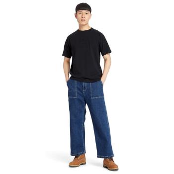 Timberland 男款黑色LOGO重磅短袖T恤A2DVY001