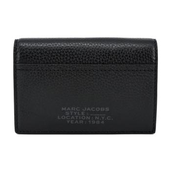 MARC JACOBS THE LEATHER 荔枝紋對開零錢短夾-黑