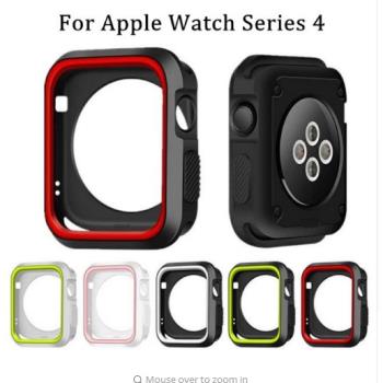適用于蘋果手表4代保護殼apple watch4表帶5 3/2/6邊框硅膠SE防摔