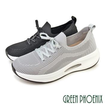 GREEN PHOENIX 女 休閒鞋 氣墊 厚底 彈力 透氣 襪套式U52-20671