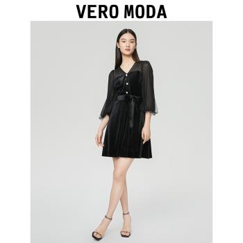 Vero Moda奧萊絲絨公主連衣裙