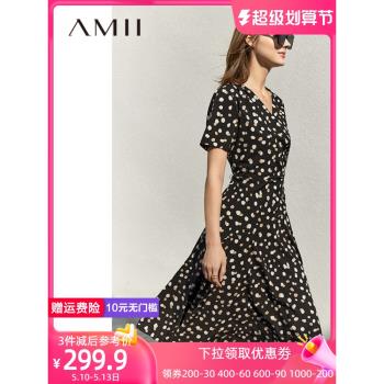 Amii 2023夏新款優雅雪紡連衣裙