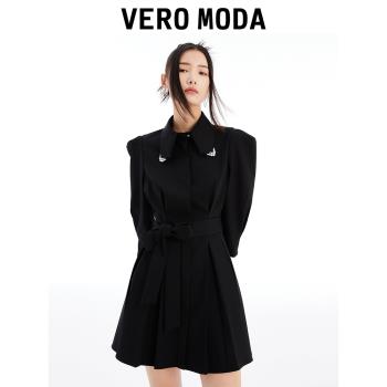 Vero Moda秋季簡約黑色連衣裙