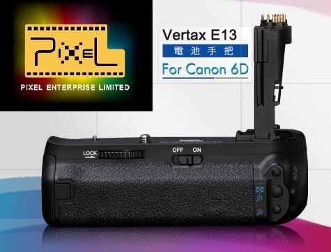 Pixel Vertax E13品色相機電池手把 For CANON 6D高階快門按鍵,矽膠撥盤