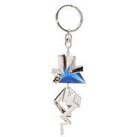 BALENCIAGA 巴黎世家三角壓克力X金屬閃電鑰匙圈吊飾(藍 302073)