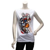 BALENCIAGA 塗鴉風格後V領無袖T恤(女-XS 294292-1000)