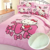 【享夢城堡】HELLO KITTY 蝴蝶結系列-搖粒暖被(粉)