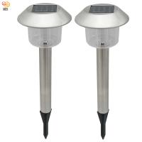月陽銀帽太陽能充電式自動光控LED庭園燈草坪燈插地燈超值2入(5004A2)