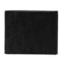 DIOR HOMME 經典滿版LOGO壓印小牛皮對折短夾(黑)2DLBH001DNN