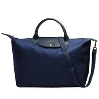 LONGCHAMP Le Pliage Neo系列尼龍短把側背/手提水餃包(大-深寶藍)1630578-556