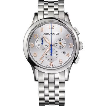 AEROWATCH Grace優雅風範三眼計時腕錶A83966AA03M 