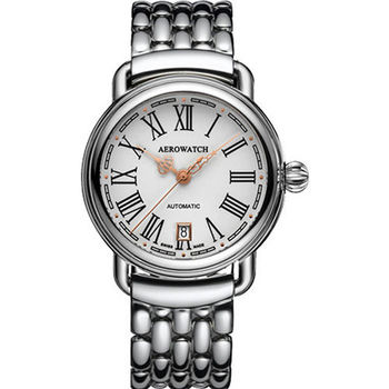 AEROWATCH 古典鏤空指針腕錶-銀  A60900AA13M