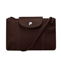 LONGCHAMP LE PLIAGE CUIR小羊皮手提/斜背包(咖啡色)