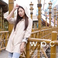 【w.p.c.】2 way袖子可折。時尚雨衣/風衣(R9001)-卡其