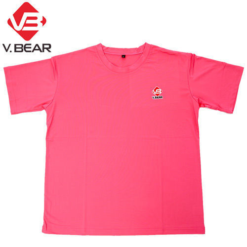 【V.BEAR】吸濕排汗運動圓領T恤(1106502螢光粉)台灣製