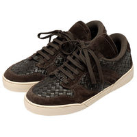 BOTTEGA VENETA 經典編織小羊皮X麂皮休閒鞋(深咖啡)