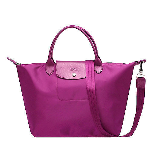 LONGCHAMP Le Pliage Neo系列尼龍短把側背/手提水餃包(中-繡球花色)