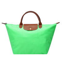 LONGCHAMP 新色上市短把尼龍水餃包(中-森林綠)