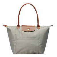 LONGCHAMP 新色上市長提把尼龍水餃包(中-灰色)