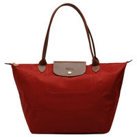 LONGCHAMP 新色上市長提把尼龍水餃包(中-暗紅)