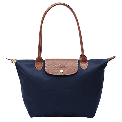 LONGCHAMP 摺疊長提把水餃手提包(小/深藍)