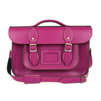 【The Leather Satchel Co.】12.5吋 英國手工牛皮劍橋包 (紅莓紫)