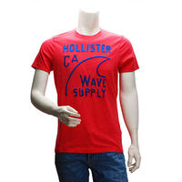 HOLLISTER Co. 美式海灘風繡字短T(男-紅)