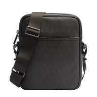 Dunhill 經典Windsor系列復古滿版AD LOGO防刮PVC斜背記者包(棕色)