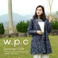 w.p.c.星星釦子款 時尚雨衣/風衣(R1032)_深藍色